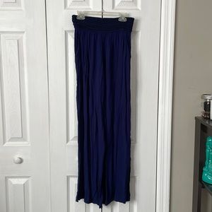 Navy straight/wide leg pants with pockets